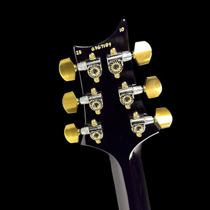 Back of headstock of PRS Paul Reed Smith Special Semi-Hollow Cobalt Blue 10 Top.