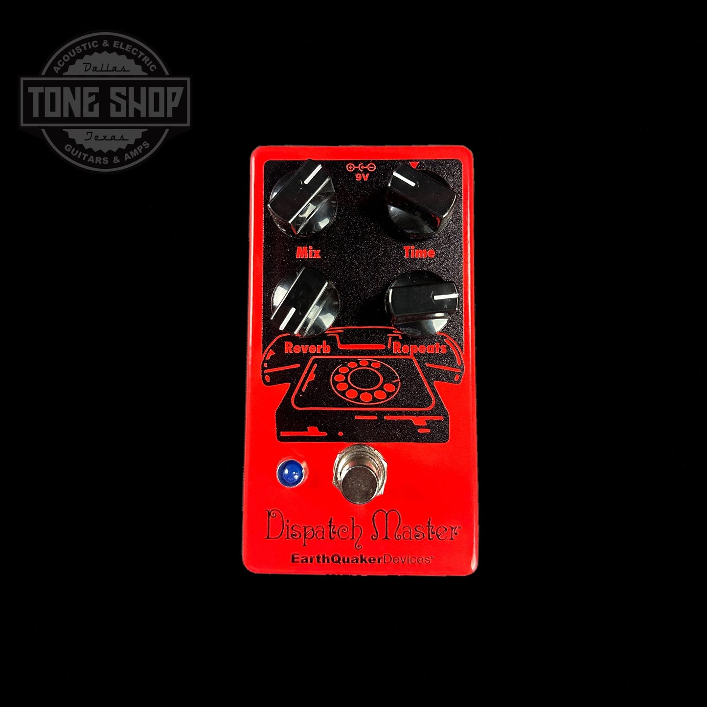 Top of EarthQuaker Devices Dispatch Master V3 Tone Shop Custom Candy Apple Red.