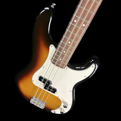 Front angle of Used 2009 Fender Standard Precision Bass Brown Sunburst.