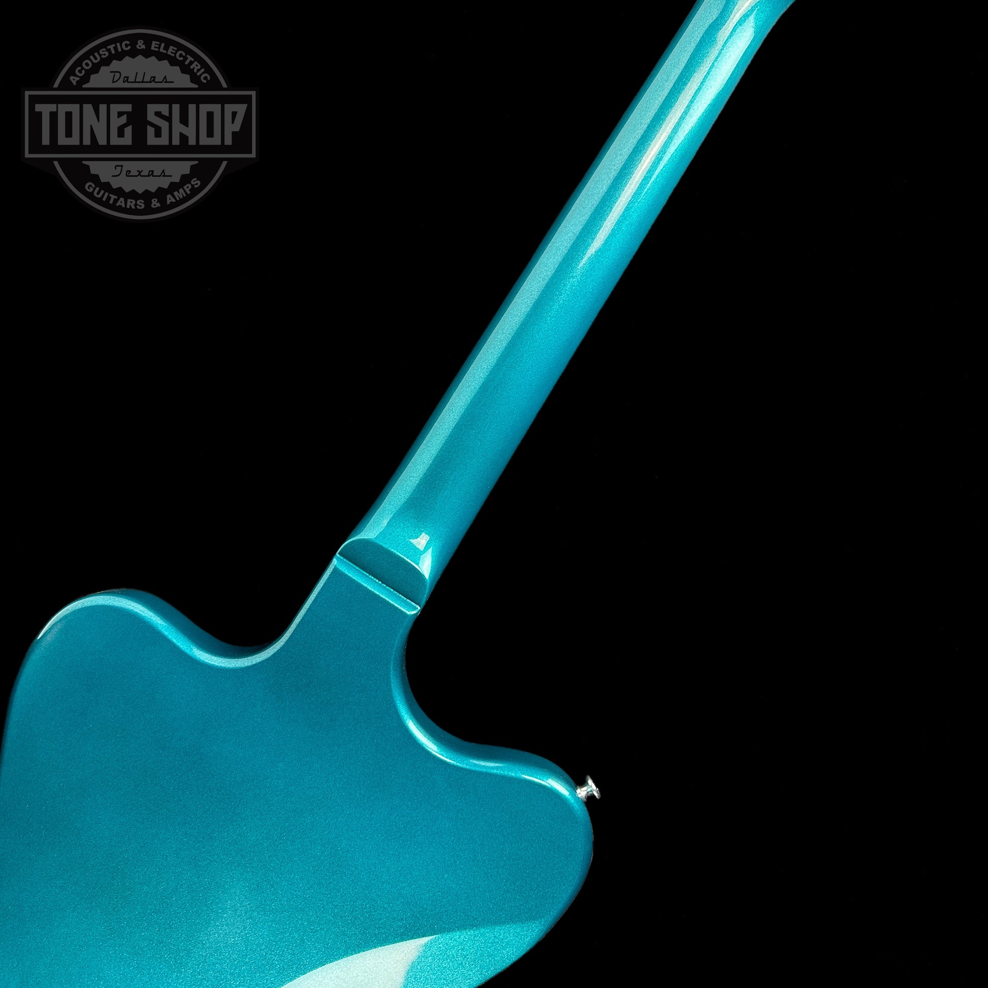 Back of neck of Gibson Custom Shop 1965 Non-Reverse Firebird V 12-String Reissue Aqua Mist.