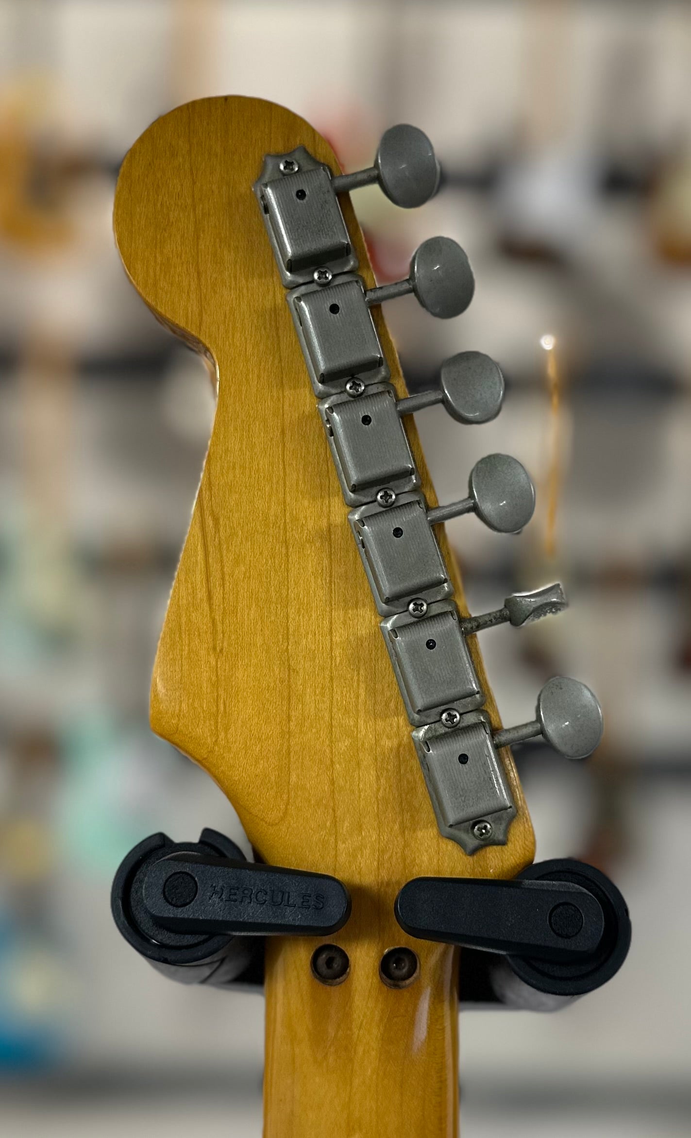 Back of headstock of Used 1984 Fender MIJ Stratocaster ST62 w/Floyd Rose w/bag TSS4004