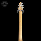 Back of headstock of Used Peavey Wolfgang Special Trans Blue w/Non-original trem bar.