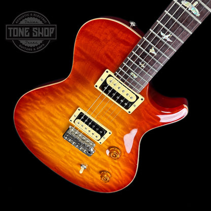 Front angle of Used PRS Singlecut Trem McCarty Burst 10 Top.