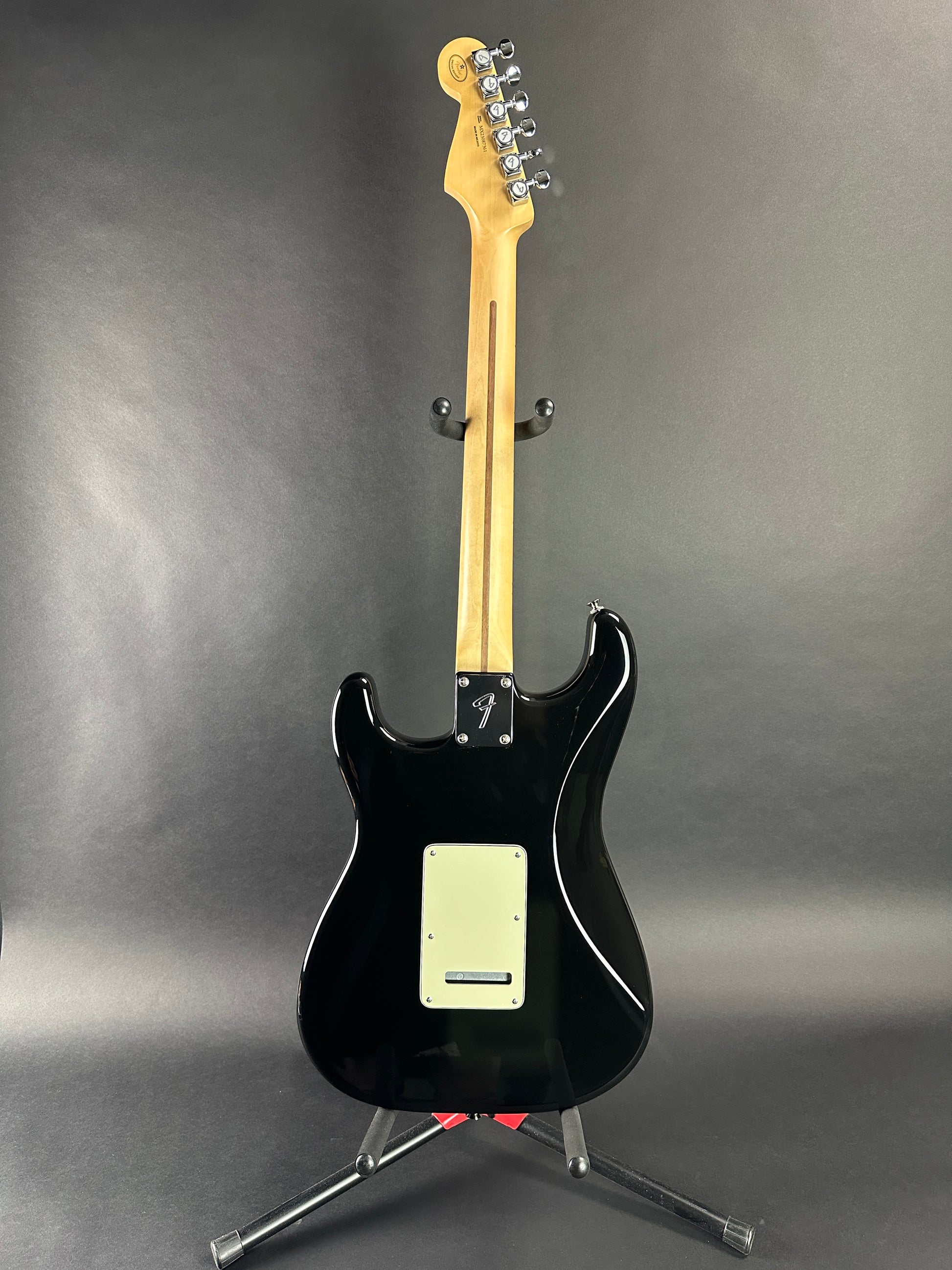 Full back shot of Used Fender Special Edition Player Strat Black.