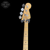 Headstock of Used Fender Player II Jazz Bass Hialeah Yellow.