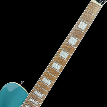 Fretboard of Used Reverend Roundhouse Deep Sea Blue.
