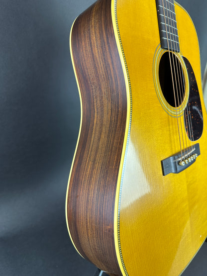 Side of Used Martin Custom Shop D-28 Authentic 1937 Vintage Low Gloss w/Stage 1 Aging.