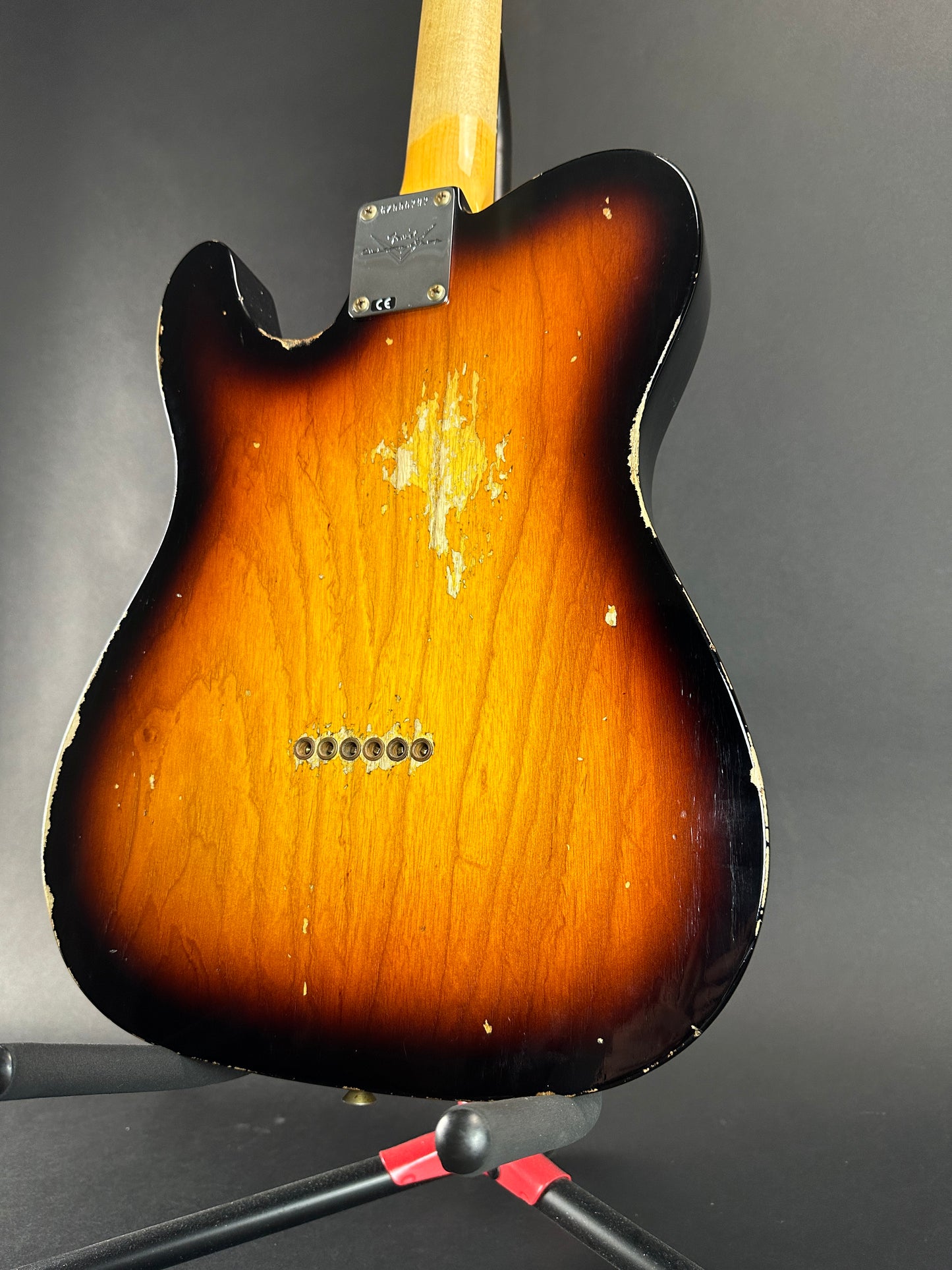 Back angle of Used Fender Custom Shop 1960 Telecaster Faded Aged 3-Color Relic.