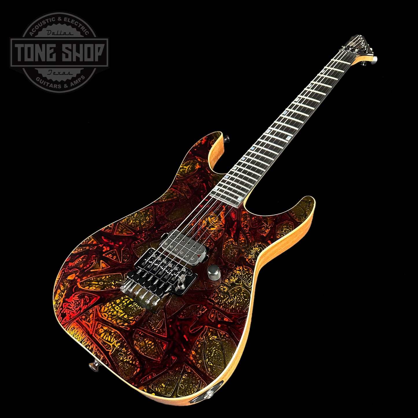 Front angle of ESP USA M1 NTB FR Hellfire.
