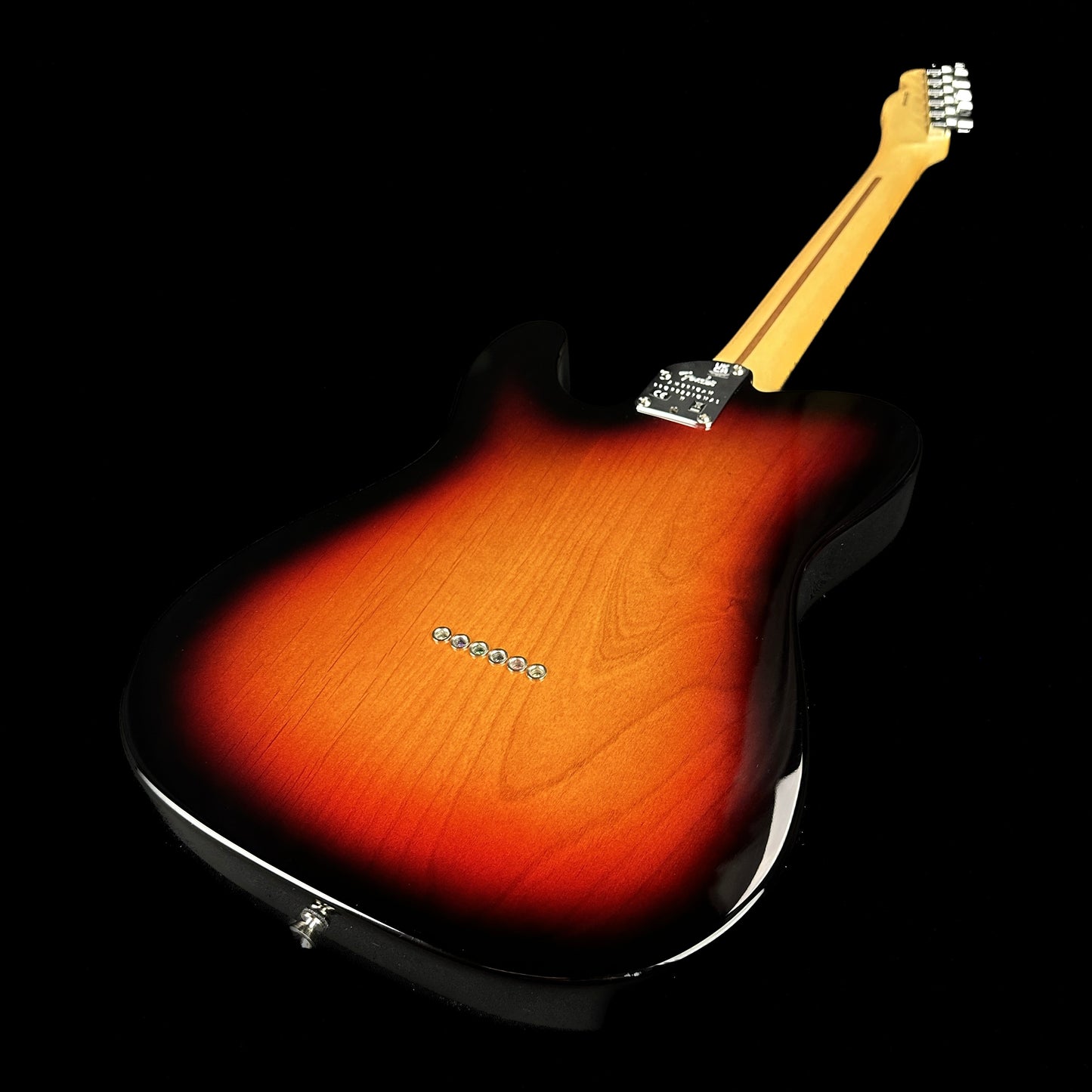 Back angle of Used Fender American Professional Tele Maple Neck 3 Color Sunburst.
