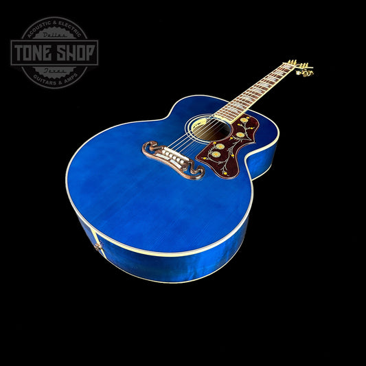 Front angle of Gibson Custom Shop M2M SJ-200 Standard Viper Blue.