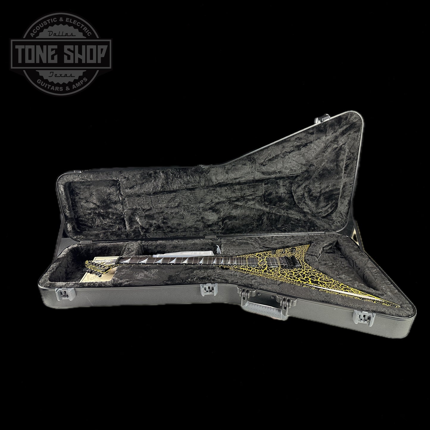 Jackson Custom Shop Limited Edition Randy Rhoads Nos Black With Yellow Crackle in case.