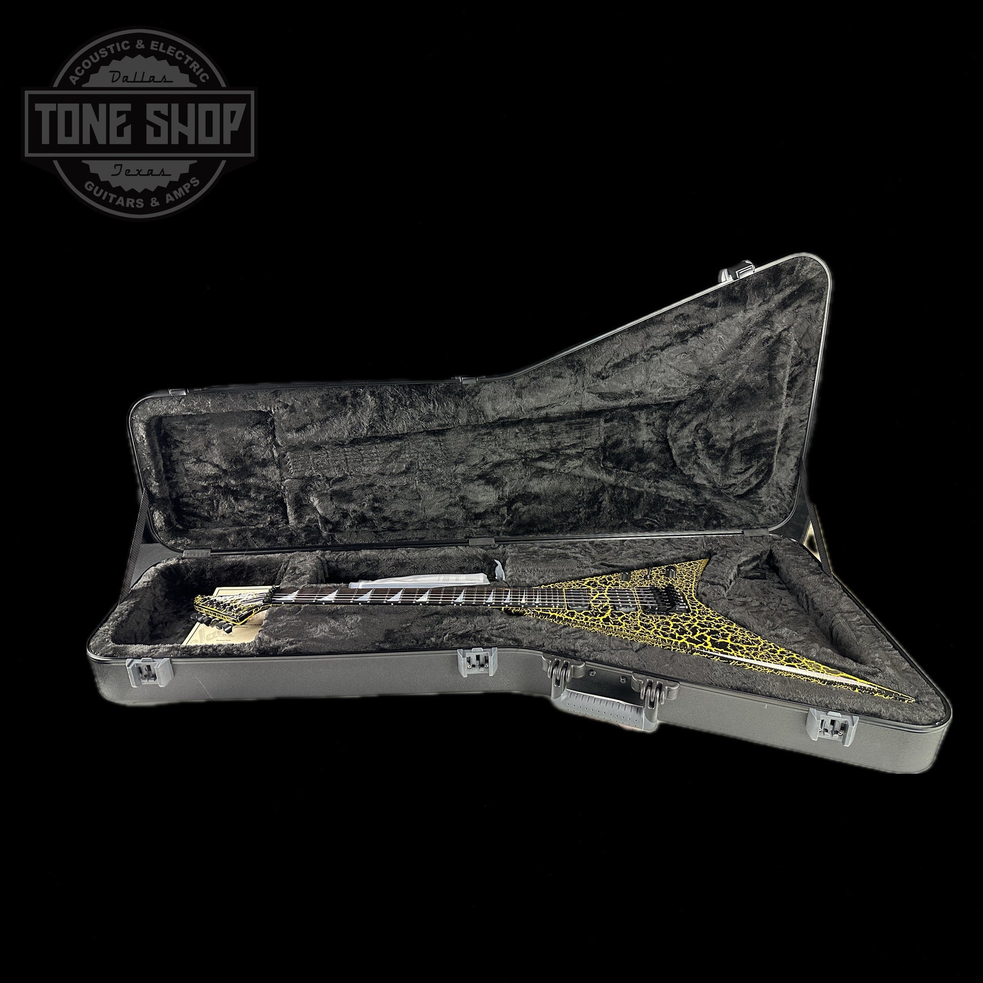 Jackson Custom Shop Limited Edition Randy Rhoads Nos Black With Yellow Crackle in case.