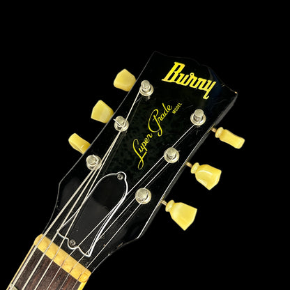 Front of headstock of Used Vintage Burny Super Grade.