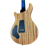 Back angle of PRS Wood Library DGT Quilt 10 Top Faded Whale Blue Smokeburst.
