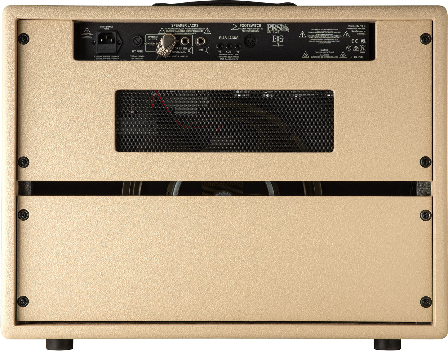Back of PRS DGT David Grissom 15 watt Combo.
