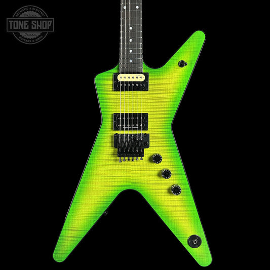 Front of Dean USA Custom Shop ML Floyd Rose Flame Top Slime US250082.