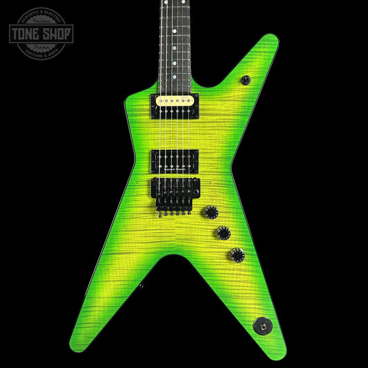 Front of Dean USA Custom Shop ML Floyd Rose Flame Top Slime US250083.