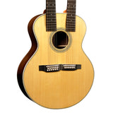 Angled front of Martin Grand J-28E DN Double Neck Natural w/case