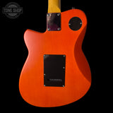 Back of body of Used Reverend Reeves Gabrels Signature Flame Orange.
