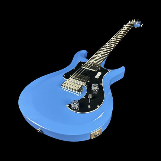 Front angle of PRS Paul Reed Smith S2 Standard 24 Mahi Blue.