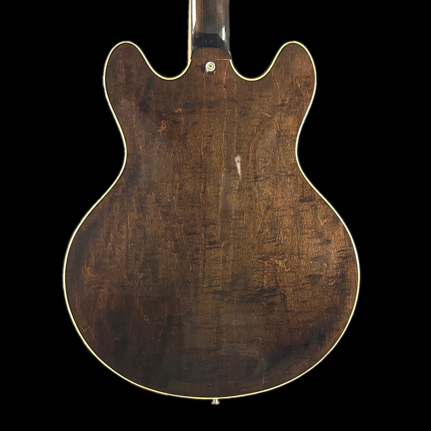 Back of body of Used 1980 Gibson ES-335 STD Walnut Left Handed.