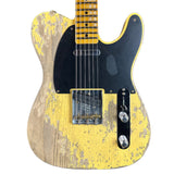 Front of Fender Custom Shop Time Machine '54 Tele Super Heavy Relic Super Faded Aged Nocaster Blonde.