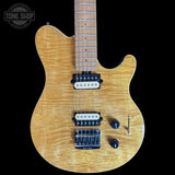 Front of Used 1999 Ernie Ball Music Man Axis Super Sport HH Hardtail Trans Gold.