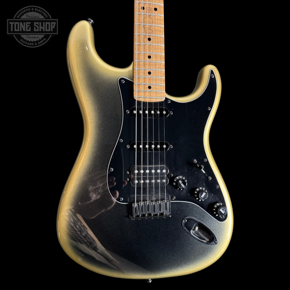 Front of Used Fender Limited Edition American Pro II Stratocaster Roasted Maple HT HSS.