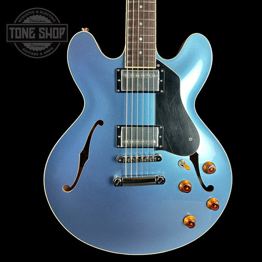 Front of body of Collings I35-LC Pelham Blue Top.