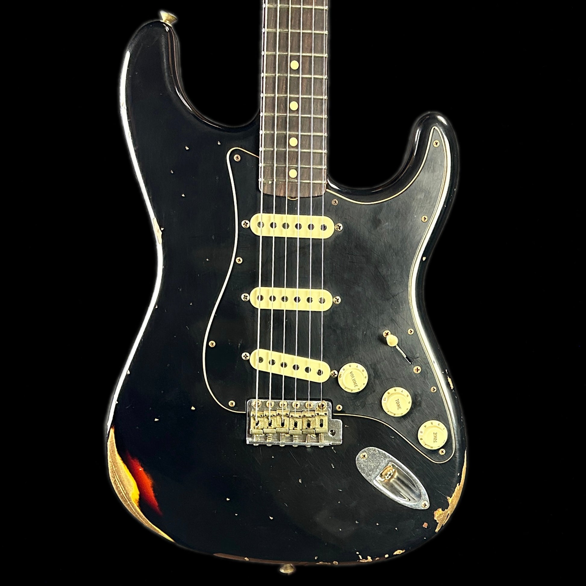 Front of body of Used Fender Dual Mag Stratocaster.