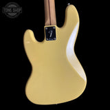 Back of body of Used Fender Player II Jazz Bass Hialeah Yellow.