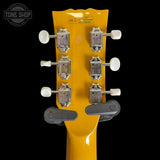 Back of headstock of Used Harley Benton DC-Junior Deluxe Series TV Yellow TSS7597.
