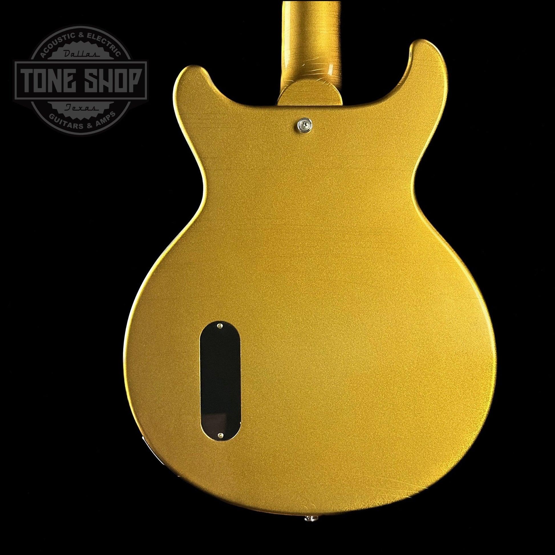 Back of body of Gibson Custom Shop M2M 1958 Les Paul Junior Doublecut Double Gold Murphy Lab Ultra Light Aged.