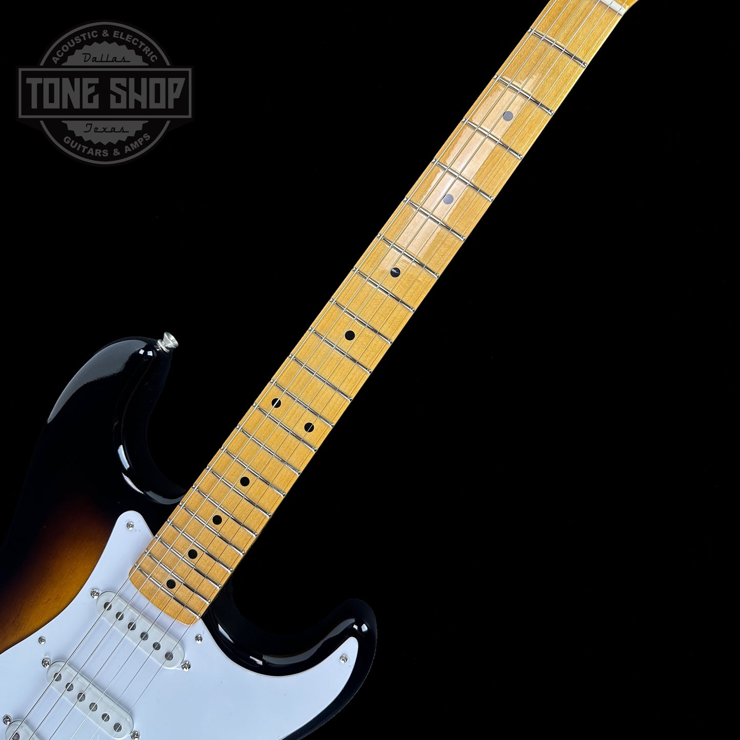 Fretboard of Fender Custom Shop LTD 70th Anniversary 1954 Stratocaster Time Capsule 2-Color Sunburst.