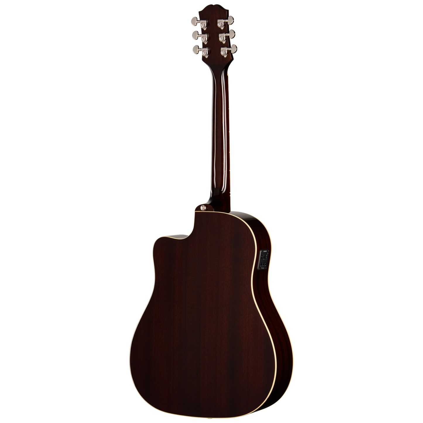 Back of Epiphone J 45 Studio EC Vintage Sunburst.