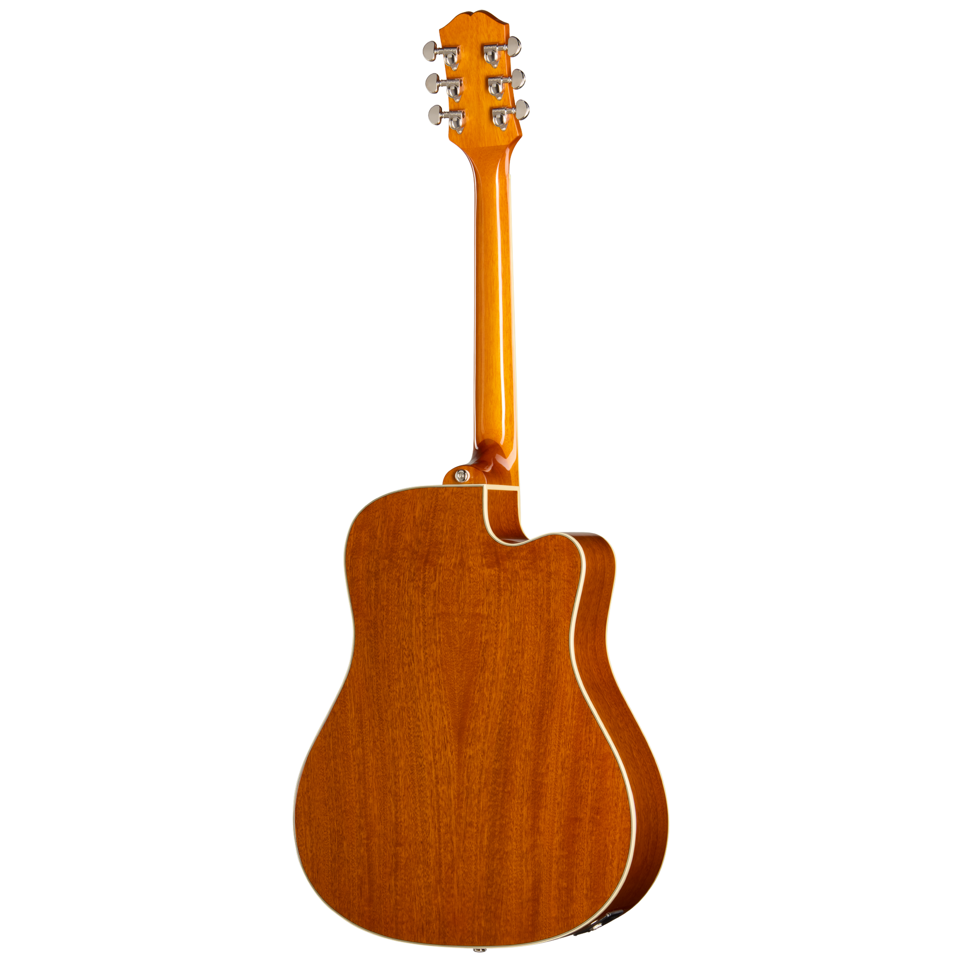 Back of Epiphone Hummingbird Studio EC LH Heritage Cherry Sunburst.