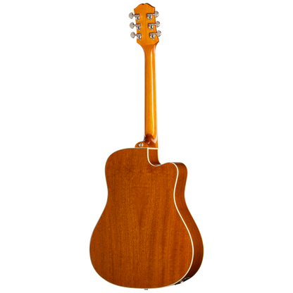 Back of Epiphone Hummingbird Studio EC LH Heritage Cherry Sunburst.