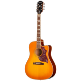 Full frontal of Epiphone Hummingbird Studio EC Heritage Cherry Sunburst.
