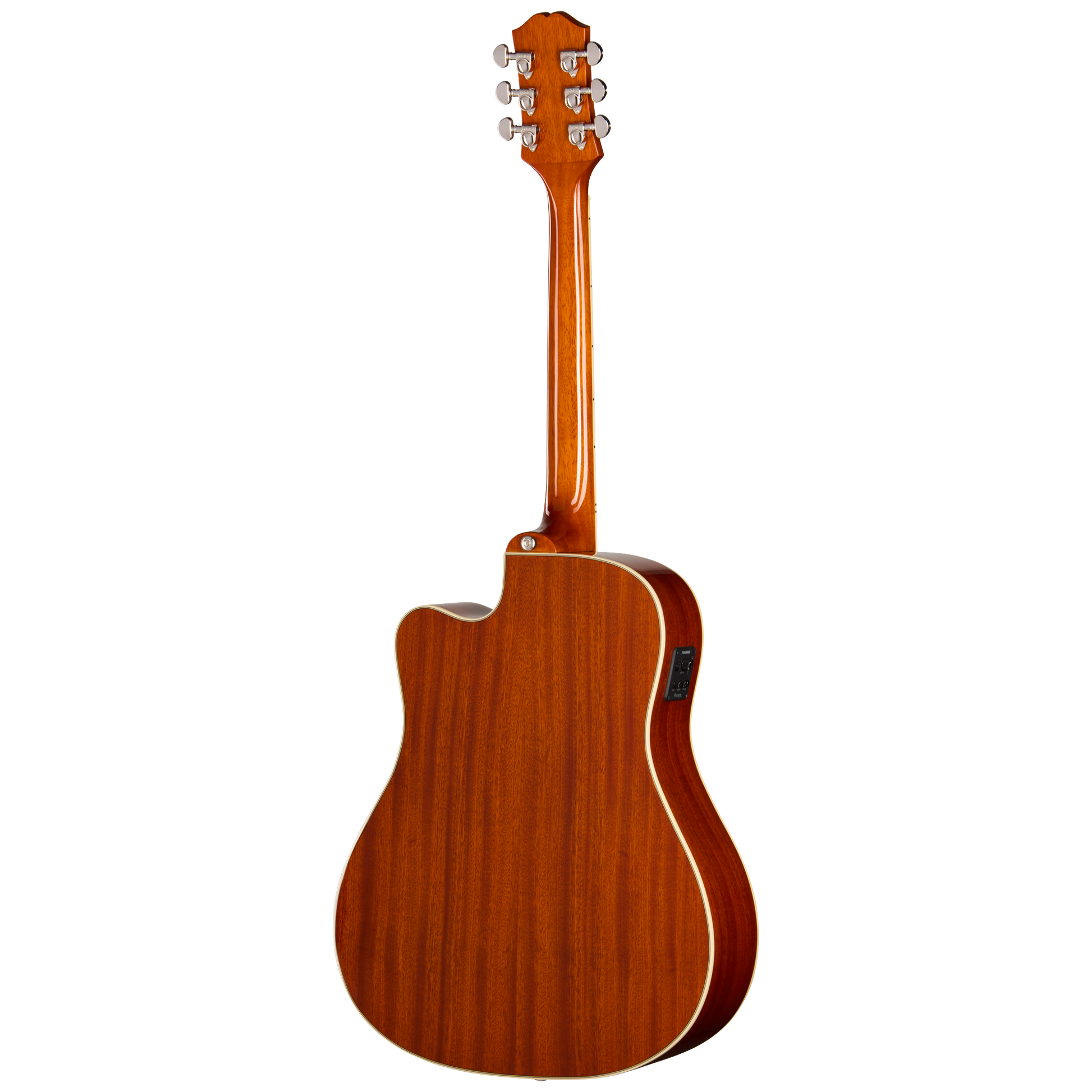 Back of Epiphone Hummingbird Studio EC Heritage Cherry Sunburst.