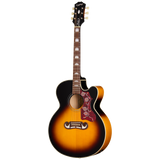 Full frontal of Epiphone J 200 Studio EC Vintage Sunburst.