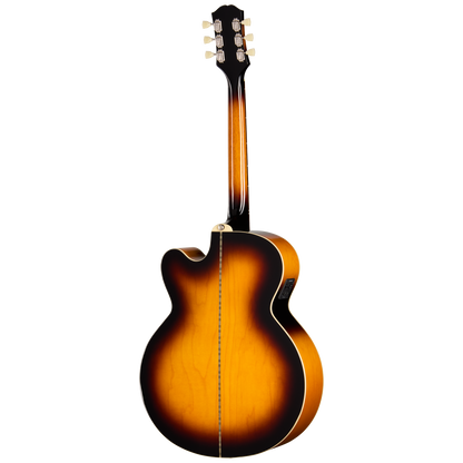 Back of Epiphone J 200 Studio EC Vintage Sunburst.