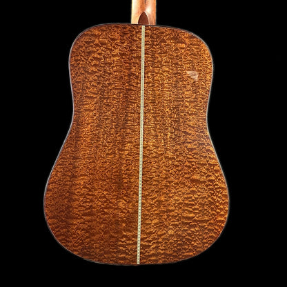 Back of body of Martin Custom Shop Dread All Quilted Pomme Sapele.