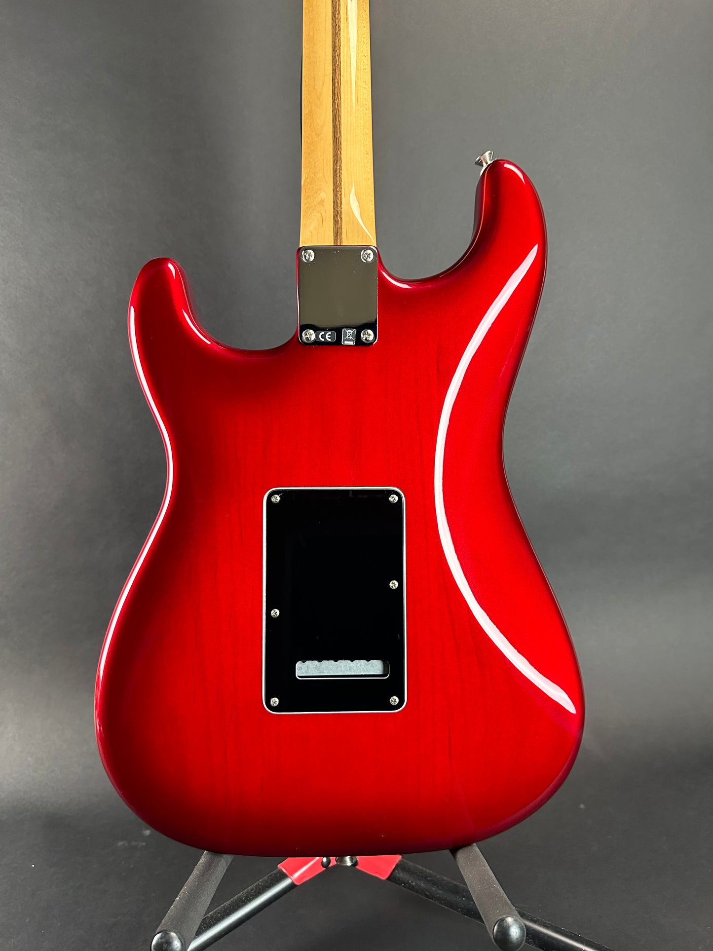 Back of Used 2011 Fender FSR Standard Strat HSS Candy Red Burst.
