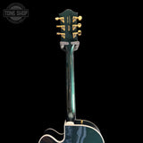 Back of headstock of Used Gretsch Pro Nashville Cadillac Green.