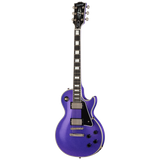 Full frontal of Epiphone Inspired by Gibson Custom Les Paul Custom Amethyst Sparkle.