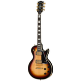 Full frontal of Epiphone Inspired by Gibson Custom Les Paul Custom Sedona Burst.