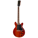Full frontal of Epiphone Inspired by Gibson Custom 1960 Les Paul Special Double Cut Reissue Cherry Red.
