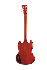 Back of Epiphone 1964 SG Standard with Maestro Vibrola Reissue Cherry Red.