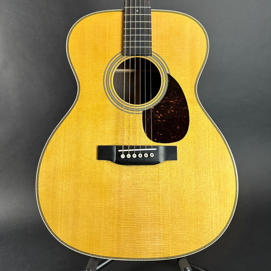 Front of body of Used Martin OM-28 Left Handed.